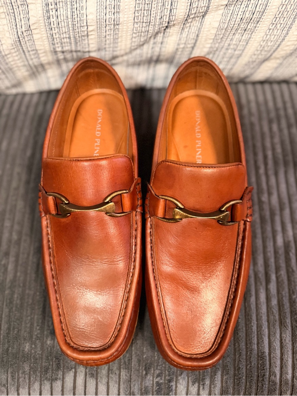 Donald J. Pliner Chestnut Leather Bit Loafers